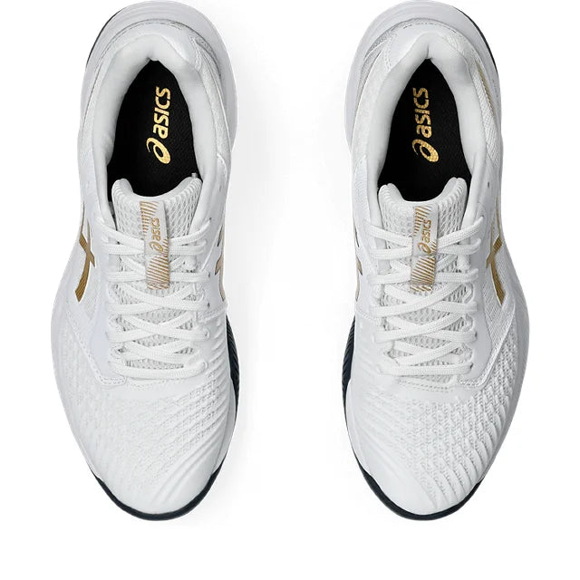 Asics - 1052A069 - NETBURNER BALLISTIC FF 3 - 110 WHITE/PURE GOLD - ženski copat 2025
