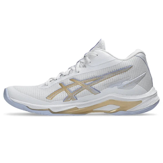 Asics - 1052A084 - NETBURNER BALLISTIC FF MT 4 - 102 WHITE/CHAMPAGNE - ženski copat 2026