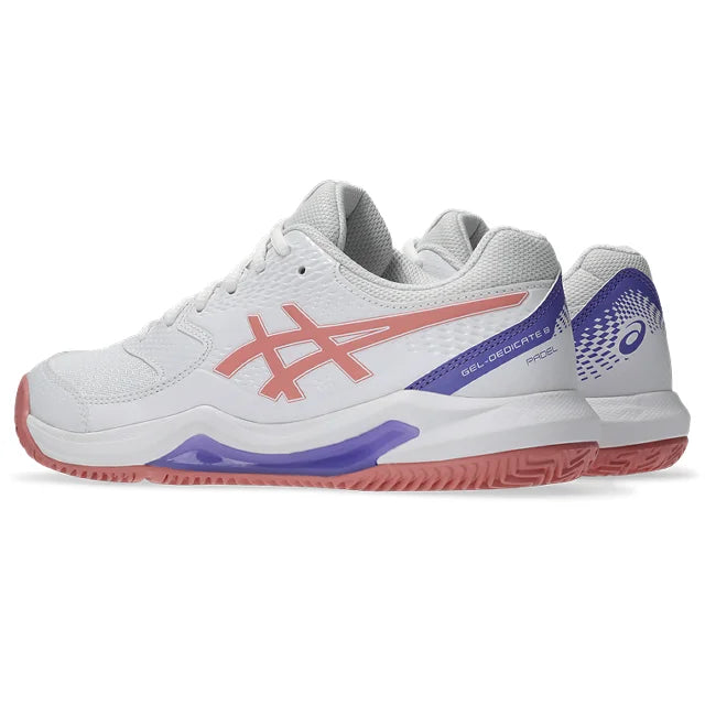 Asics - 1042A241 - GEL-DEDICATE 8 PADEL - 105 WHITE/GUAVA - ženski copat 2026