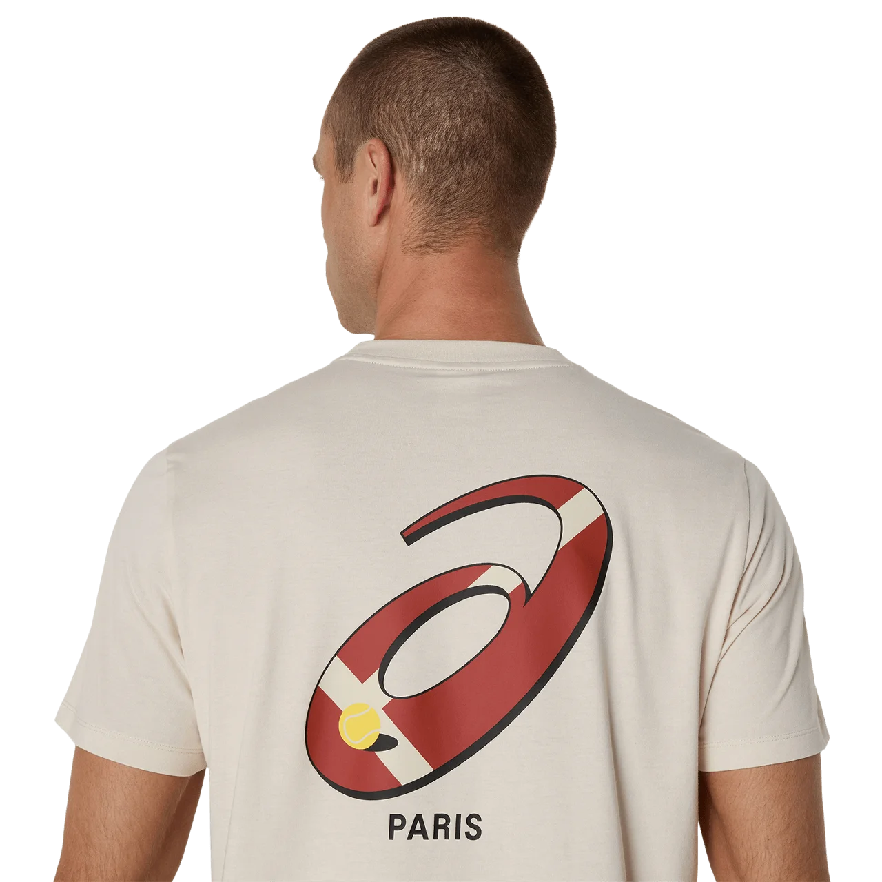 Asics - 2041A348 - COURT GRAPHIC SS TOP - 200 BIRCH - moška kratka majica 2026