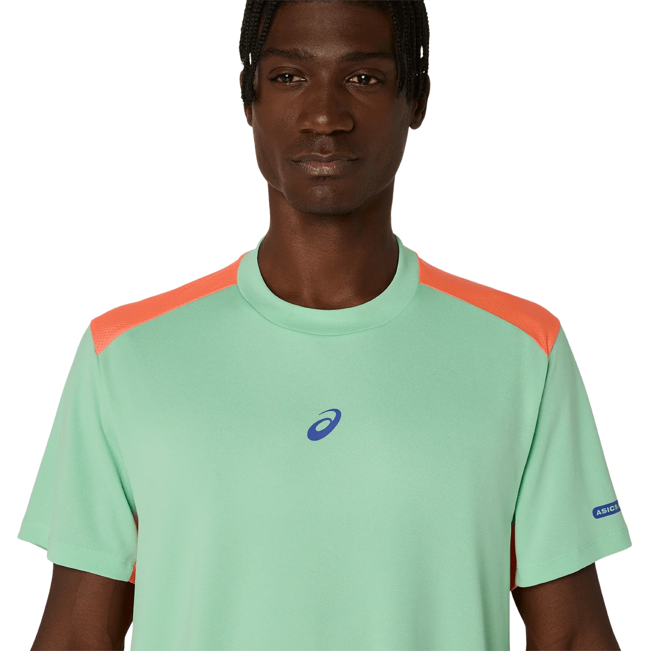 Asics - 2041A349 - PADEL COURT SS TOP - 300 MENTHOL/VIVID CORAL - moška kratka majica 2026