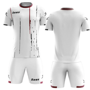 K/BOLTWHIT - Zeus KOMPLET BOLT WHITE - moški dres - Belo - Temno rdeča - Črna
