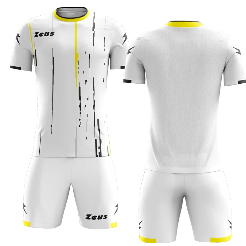 K/BOLTWHIT - Zeus KOMPLET BOLT WHITE - moški dres - Belo - Rumeno - Črna