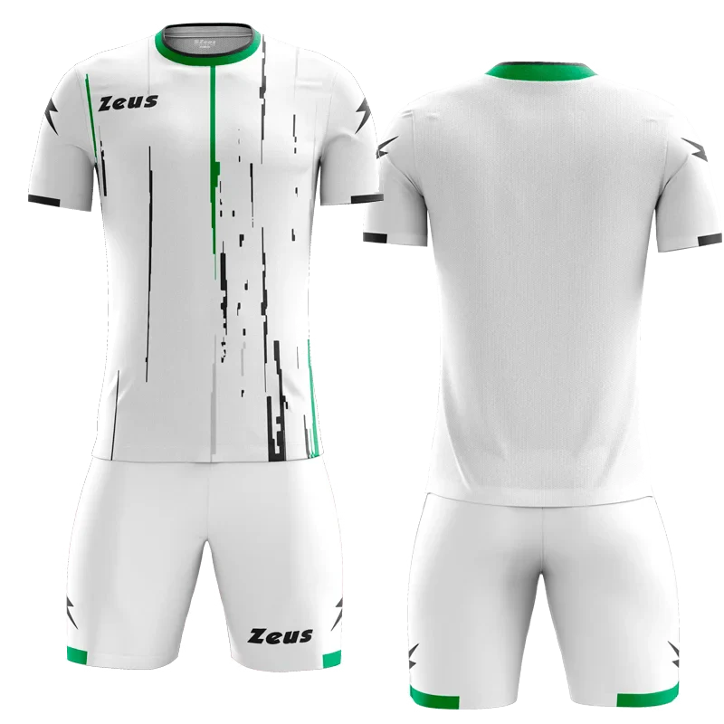 K/BOLTWHIT - Zeus KOMPLET BOLT WHITE - moški dres - Belo - Zeleno - Črno