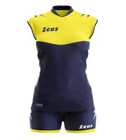 Zeus - Ženski dres SARA - komplet majica, hlače - temno modro rumena